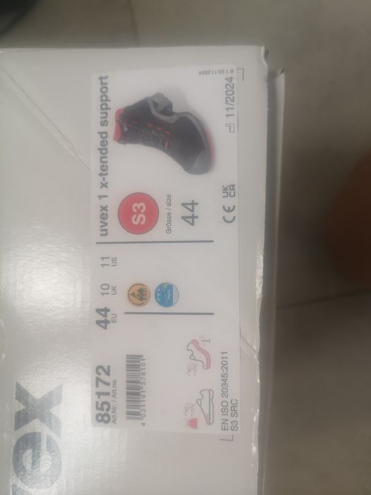 Buty robocze uvex  1 x-tended support r. 44