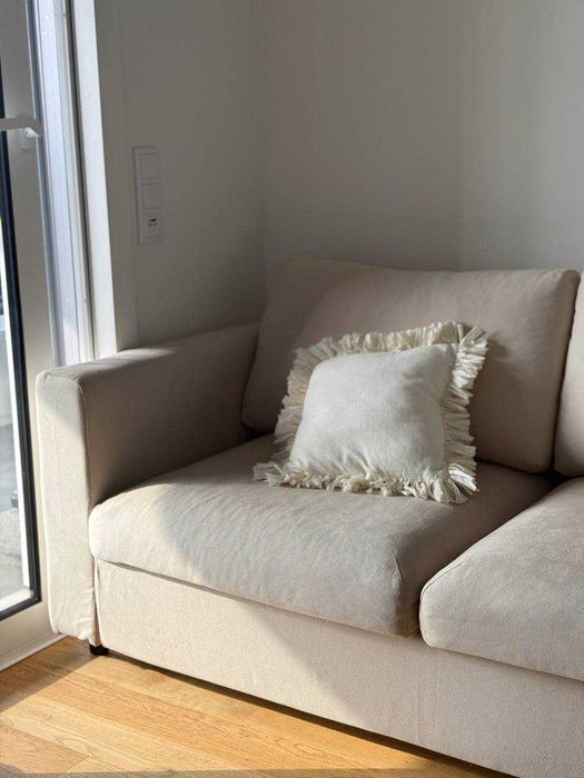 Sofá-cama 2 ligares bege em ótimo estado VIMLE Ikea