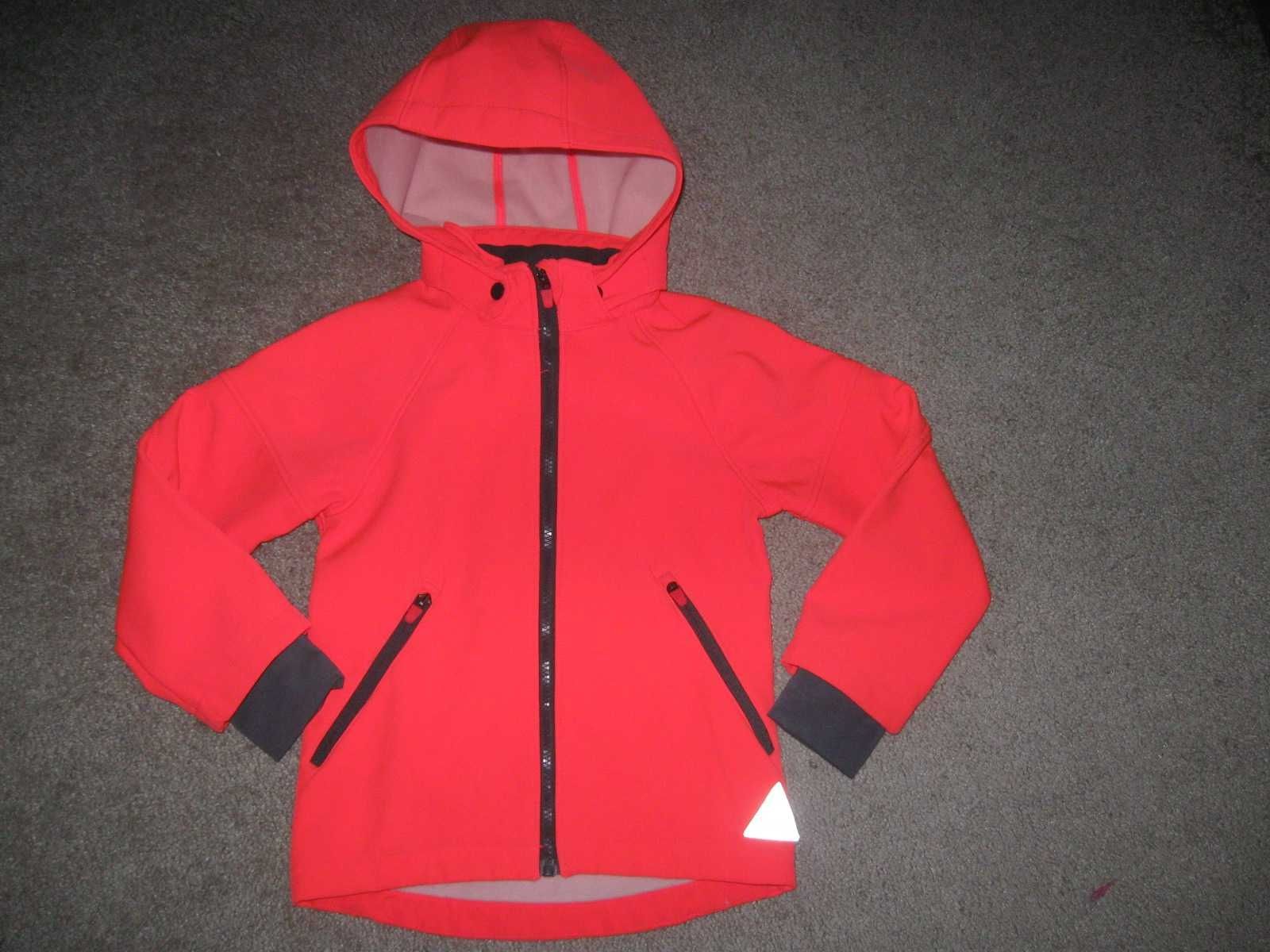 H&M SOFTSHELL 128/134 kurtka*neonowa pomarańczowa