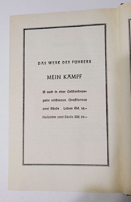 Militaria de Trincheira Adolfo Hitler Mein Kampf a Minha Luta 1937