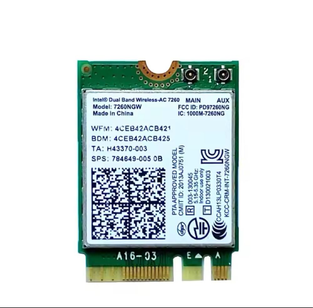 Intel 7260 7260NGW NGFF M.2 двухдиапазонный адаптер Wi-Fi 802.11AC m2