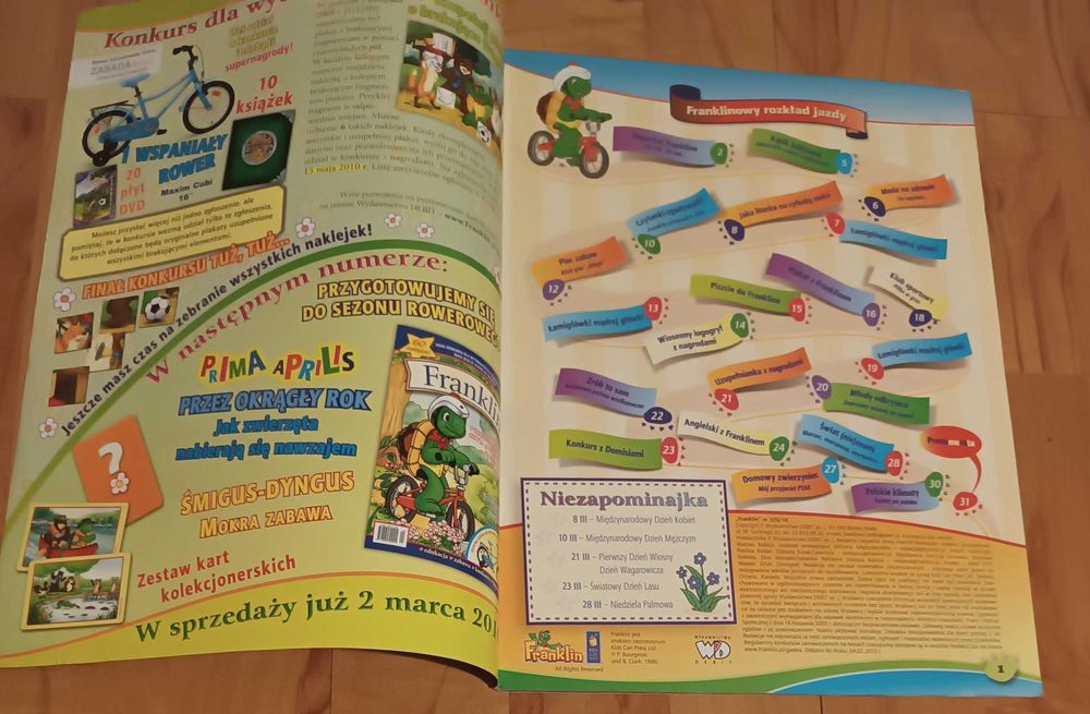 Franklin przepędzamy zimę ! - czasopismo + 50 naklejek + gra planszowa