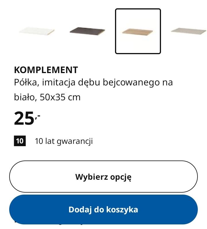 Szafa PAX IKEA 50x35x236 jasny dąb lustro