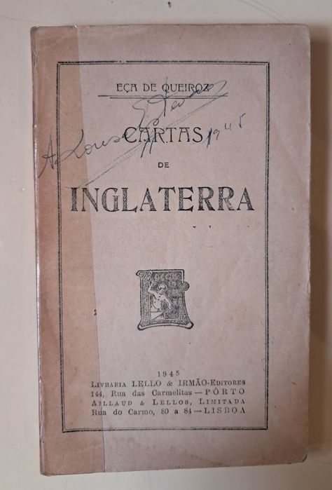 Livro "Cartas de Inglaterra" edição de 1945, Eça de Queiróz. PORTES GR