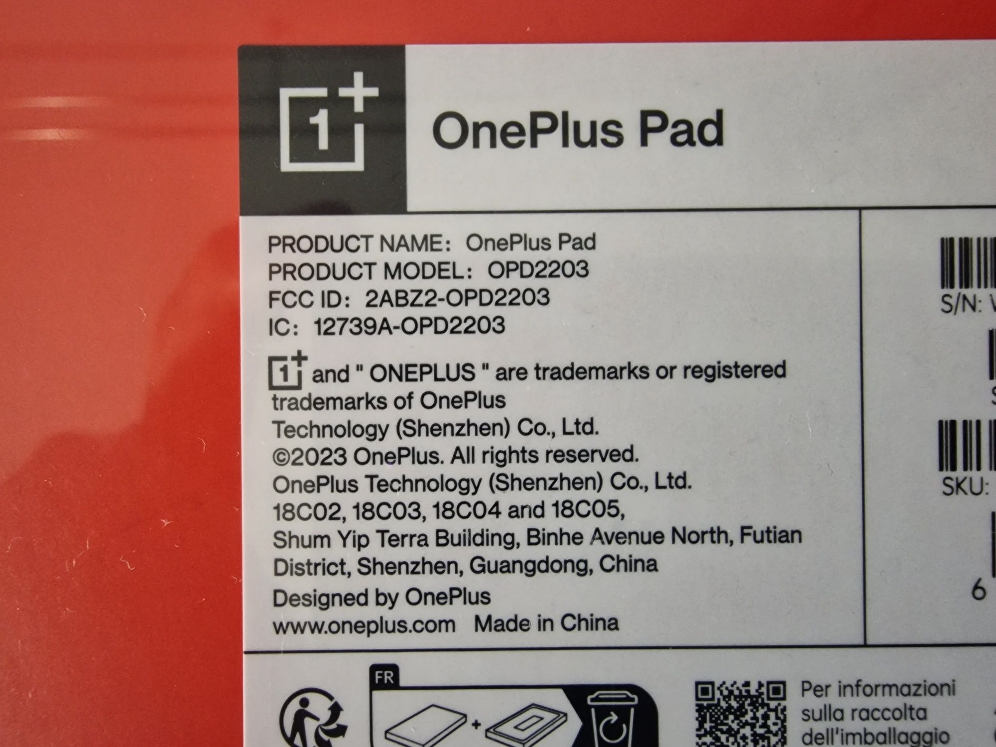 Tablet OnePlus Pad 128GB/8GB + Oryginalne Etui Klawiatura Nowy Gwar.