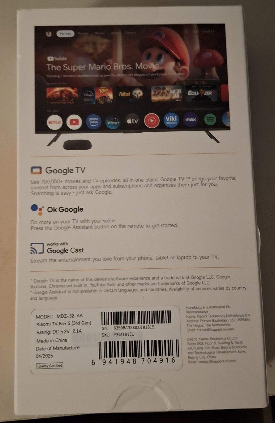 Xiaomi TV Box S 3ª geração 4K 32GB WiFi