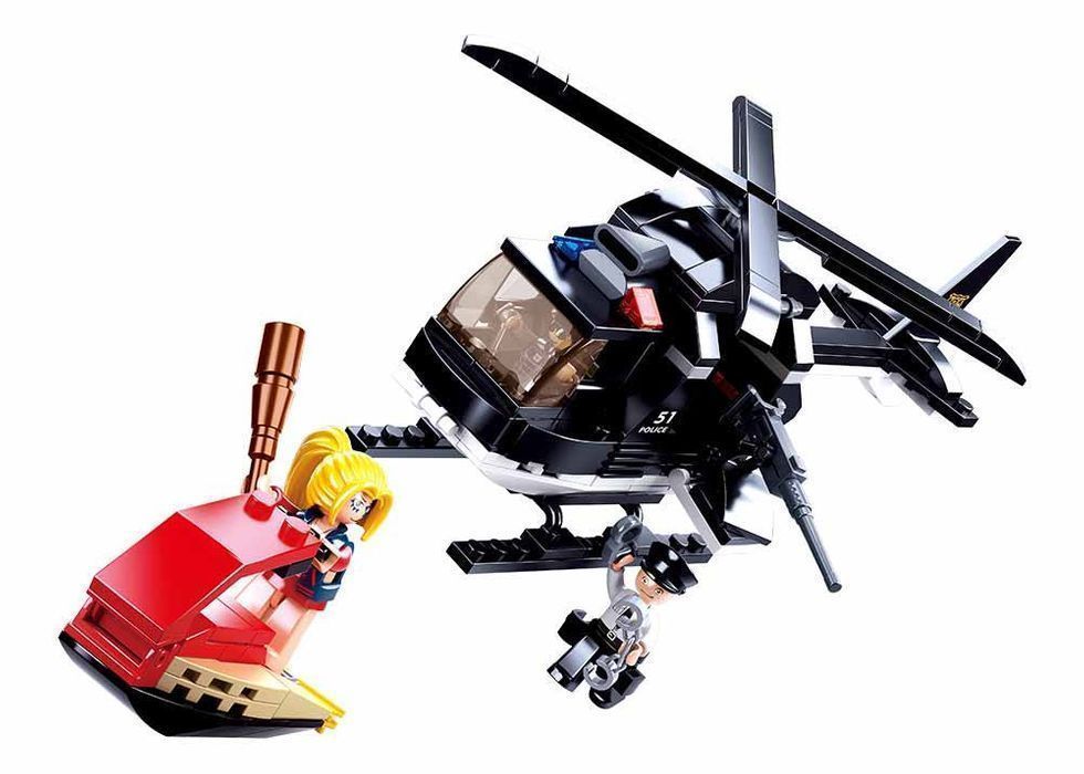 KLOCKI sluban HELIKOPTER policja SKUTER wodny pojazd KOMP. Z LEGO 221e