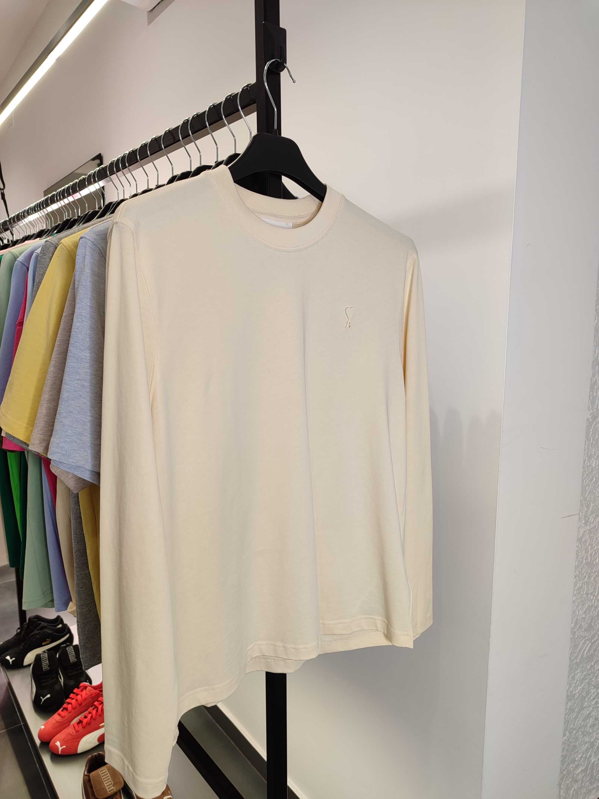 Лонгслів AMI Paris Ami De Coeur Tonal Small Heart Long Sleeve Yellow