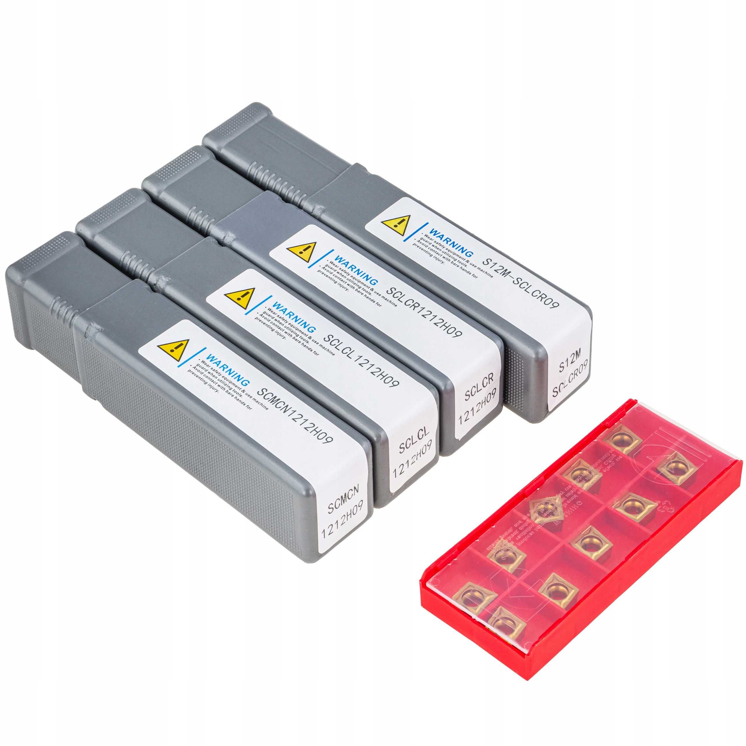 Zestaw NOŻY TOKARSKICH nóż tokarski SKŁADANYCH 12 x 12mm + PŁYTKI