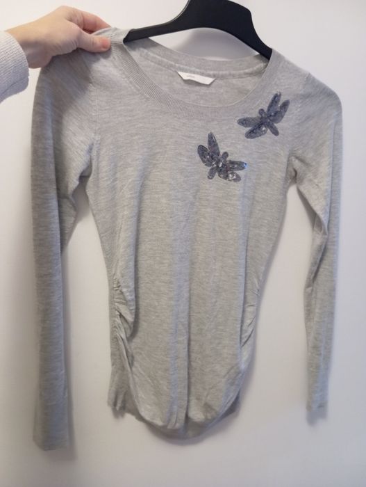 Szary sweterek ciążowy h&m Mama S basic