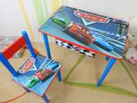 Детский столик и стульчик "Тачки Трек" парта1-7 (Деревянный)