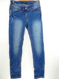 Spodnie jeansowe dżinsowe marszczone  niebieskie skinny rurki 38 M