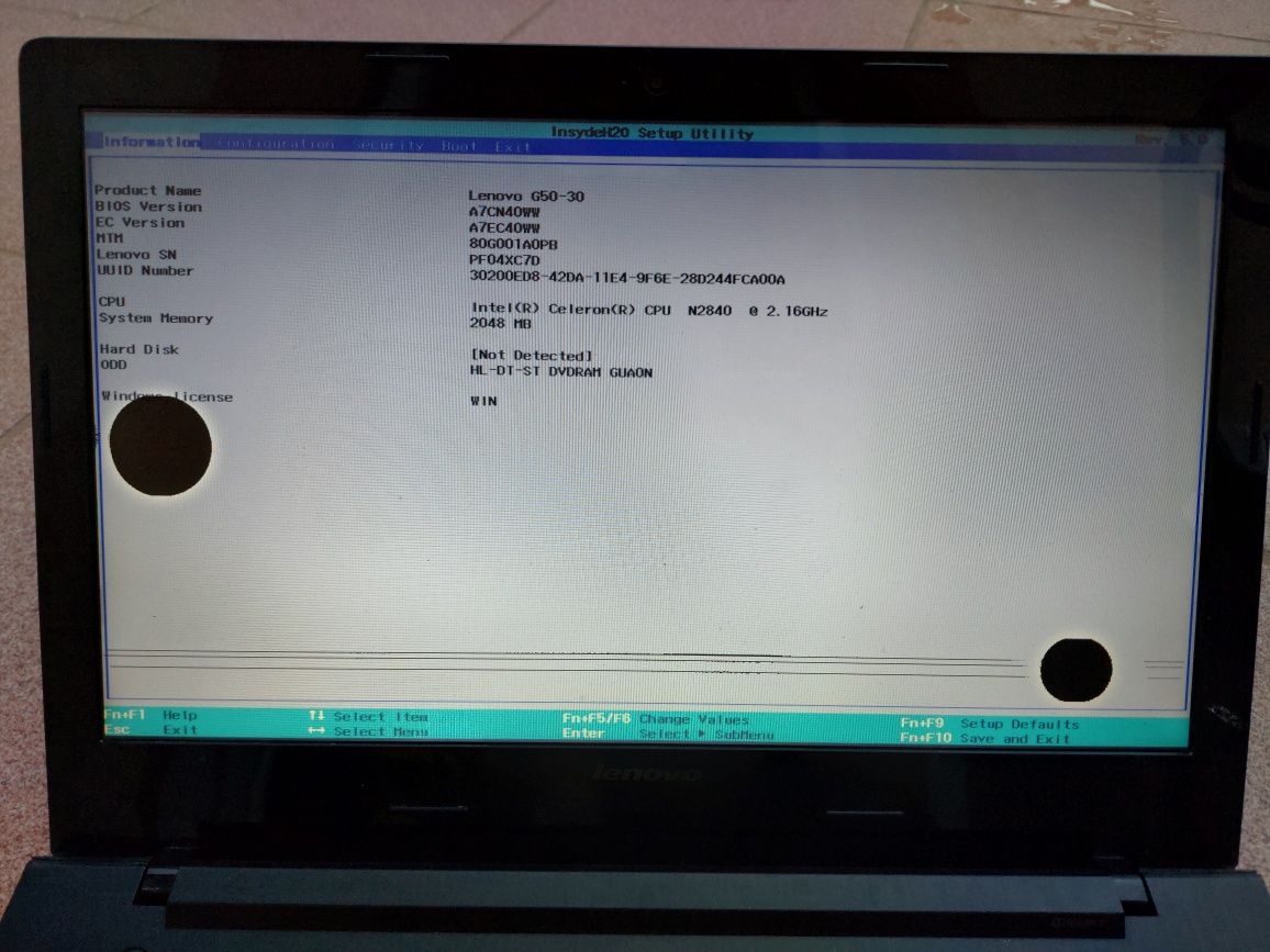 Laptop Notebook Lenovo G50-30 80G0