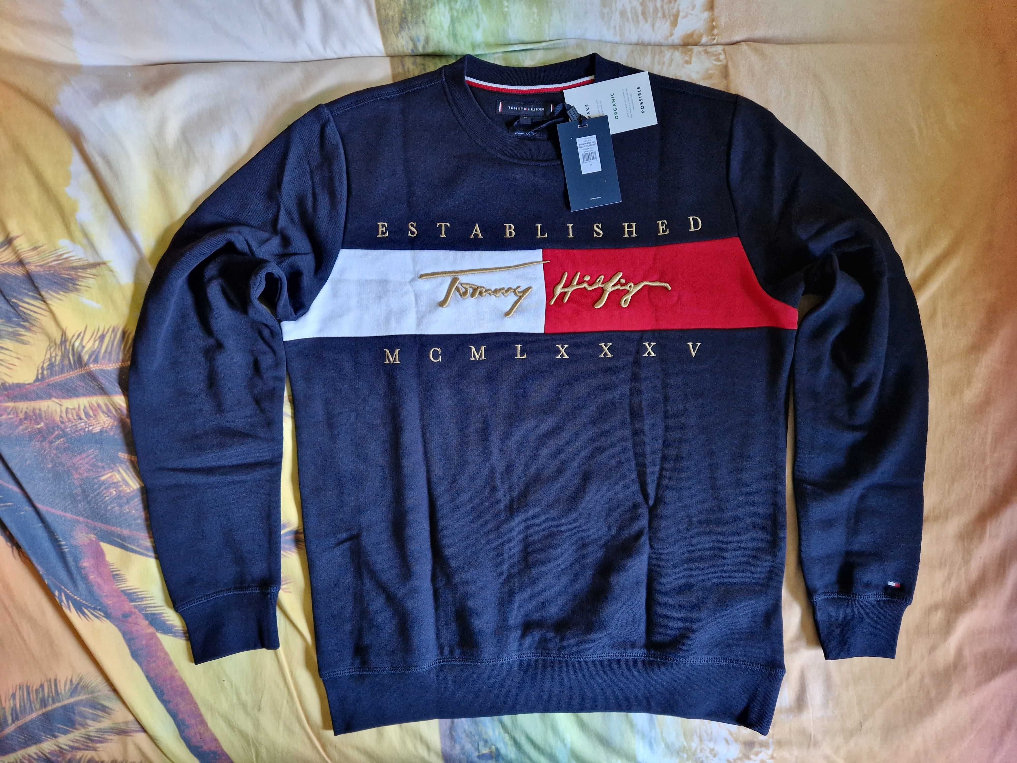 Tommy Hilfiger Signature Flag Sweatshirt Bluza M Oryginalna