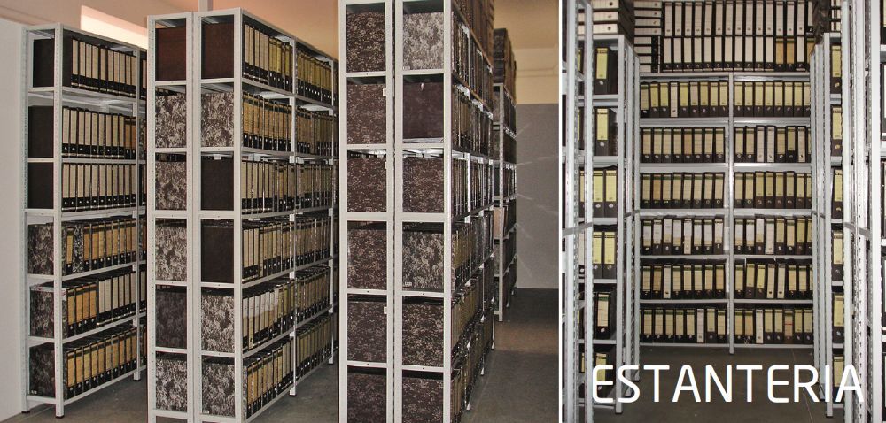 Estante metálica de arquivo ou arrumação só encaixe