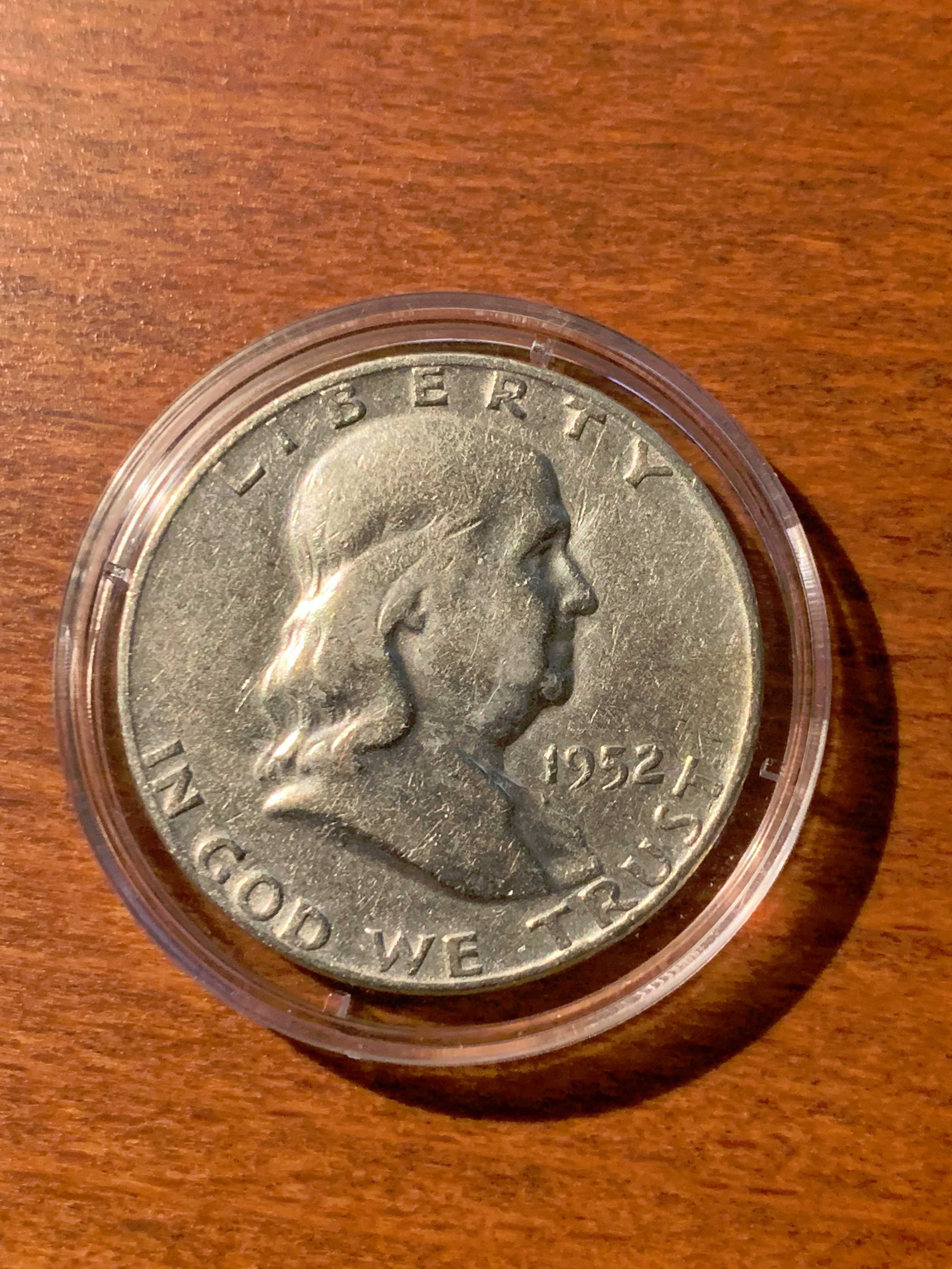 Moneta srebrna half dolar - Benjamin Franklin