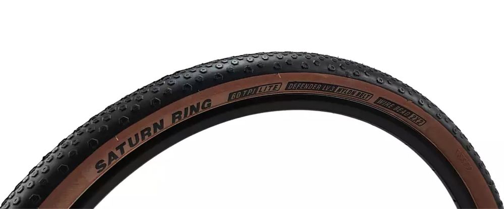 Dwie opony Blacone Saturn Ring 700x38c Gravel czarna z brązowym bokiem