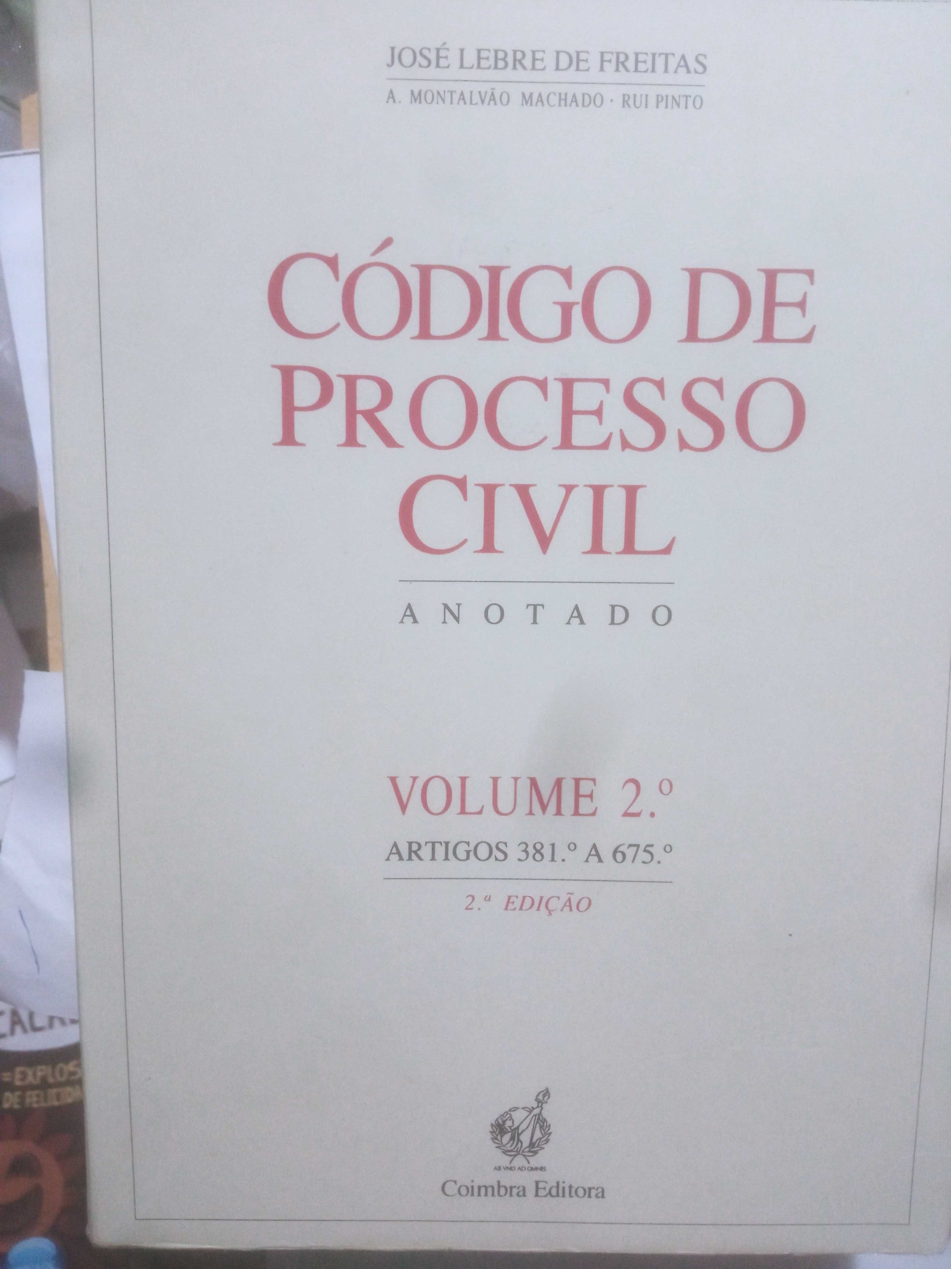 Código de Processo Civil Anotado e Ação executiva -J. Lebre de Freitas