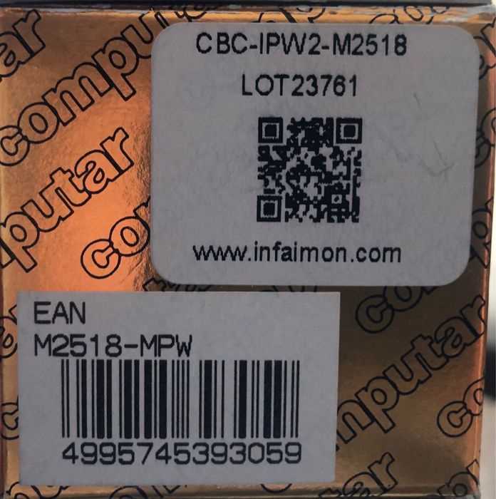 Lente Industrial MPW2 Alta Definição  5 Megapixel 25mm de comprimento