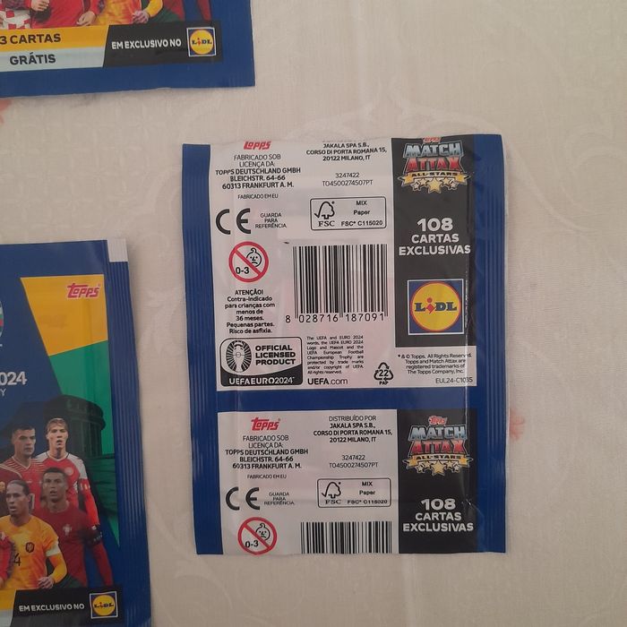 7 saquetas cromos euro 2024 (lidl)