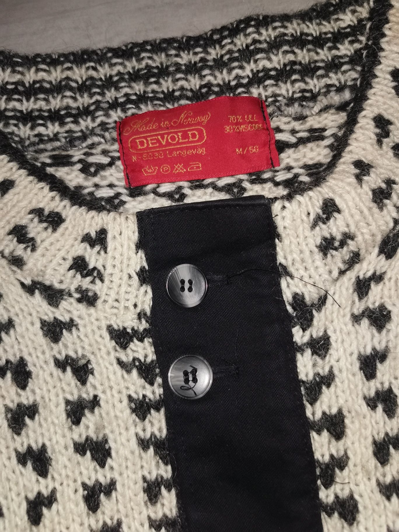 Devold Norway M/L solidny ciepły sweter wool