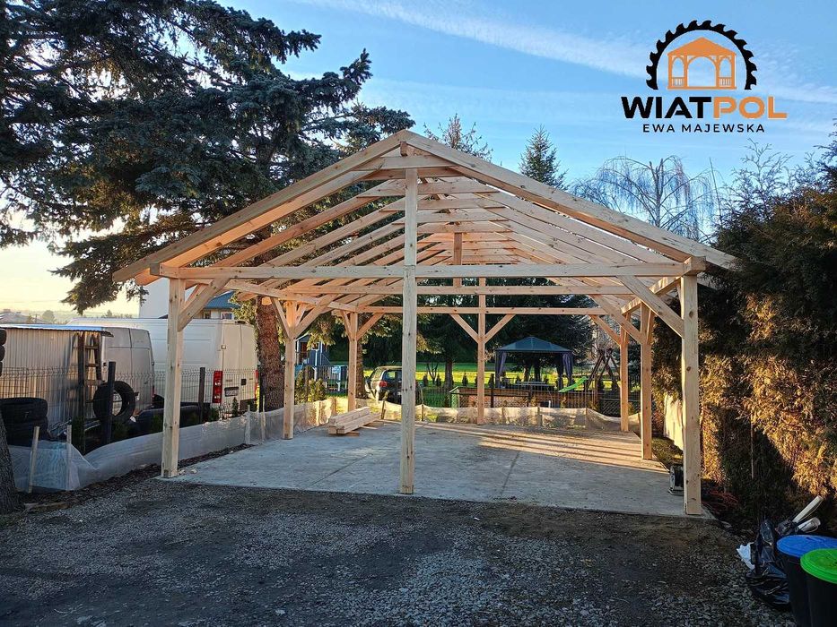 Wiata samochodowa dwustanowiskowa 7 x 6