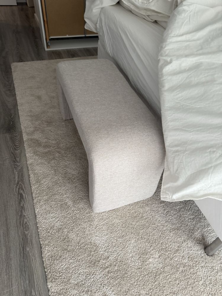 Banqueta 93x48 bege tecido
