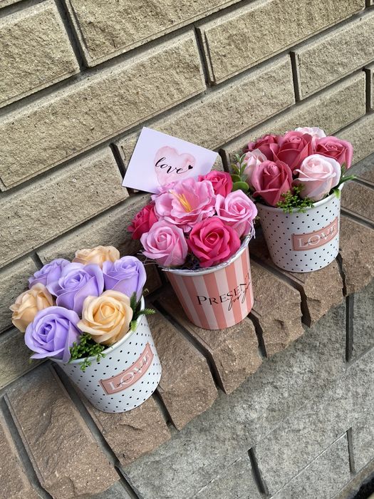 Квіти з мила, мильний букет, мильні троянди, оригінальний подарунок