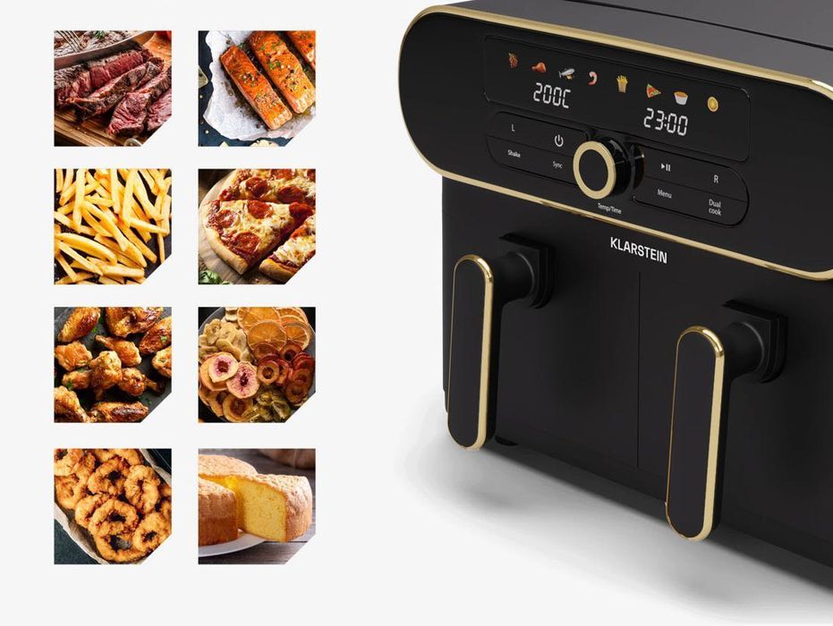 Aерофритюрниця Klarstein AuraAir Colour Touch з двома відсіками, нова