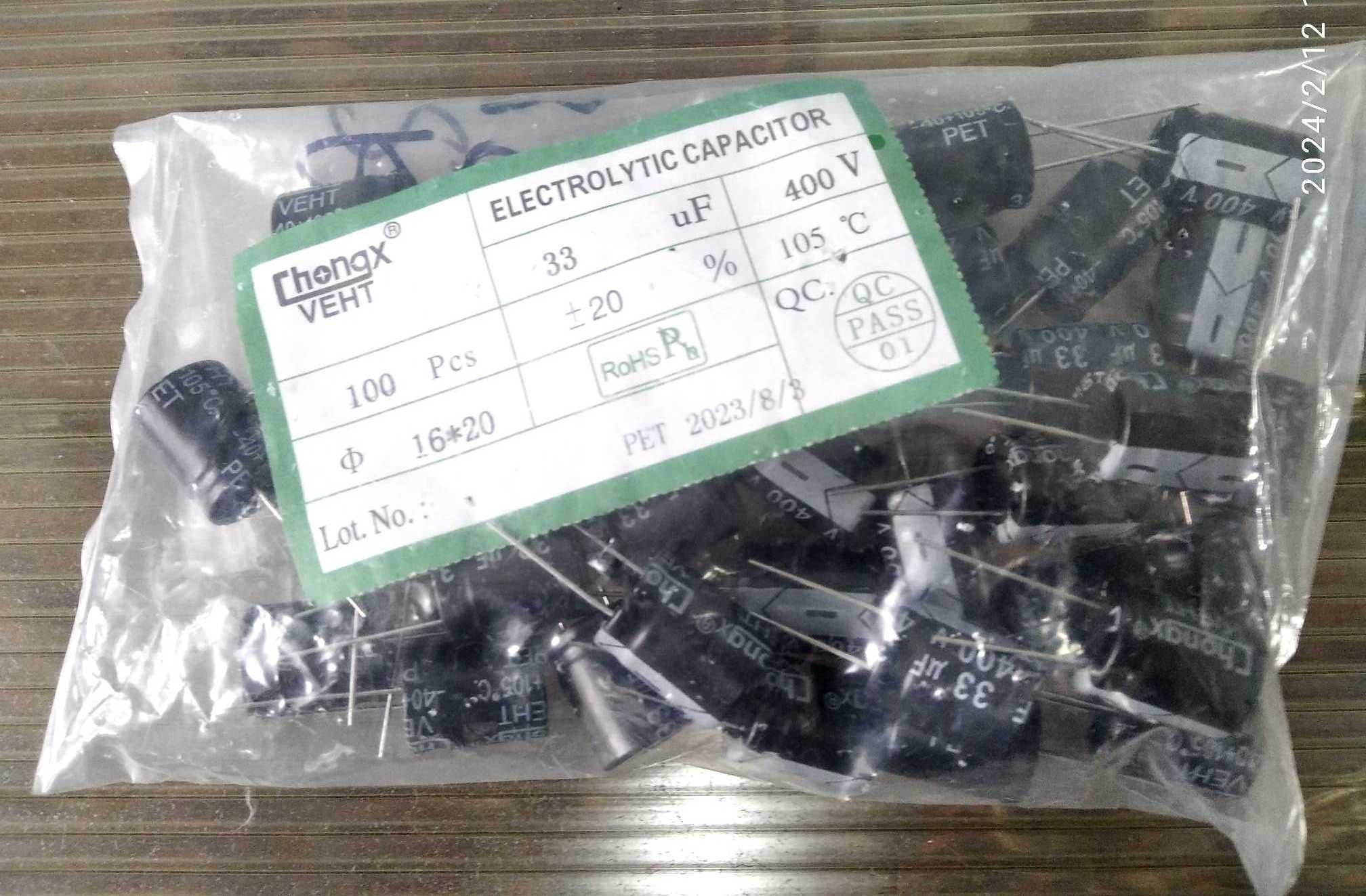 Новые 680мкФ 16в 105гр 8х12мм, 33мкФ 400в 105гр 16х20мм и 47мкФ 450в