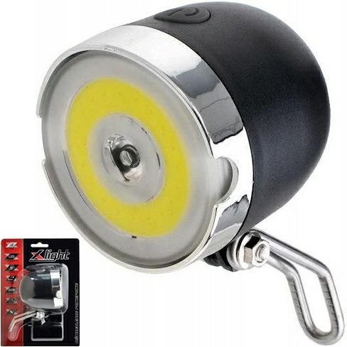X-Light lampka rowerowa 60lm LED COB 2xAAA przód na widelec retro