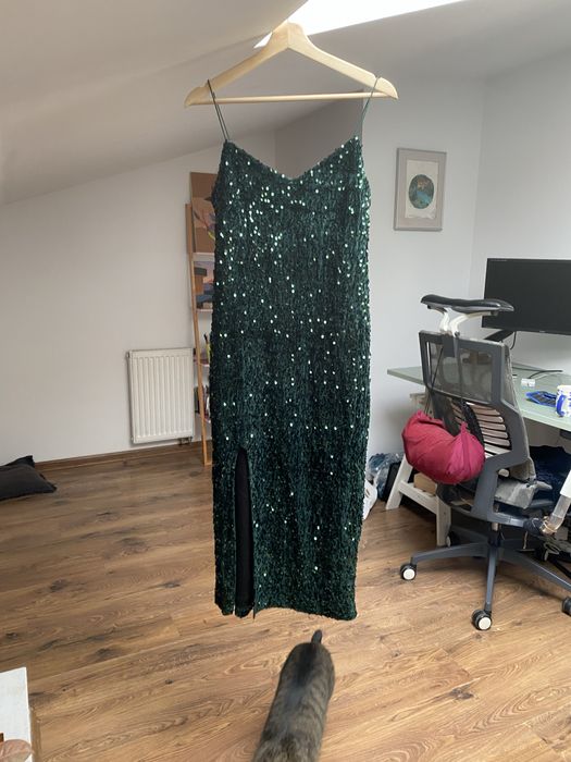 Sukienka cekiny zielona