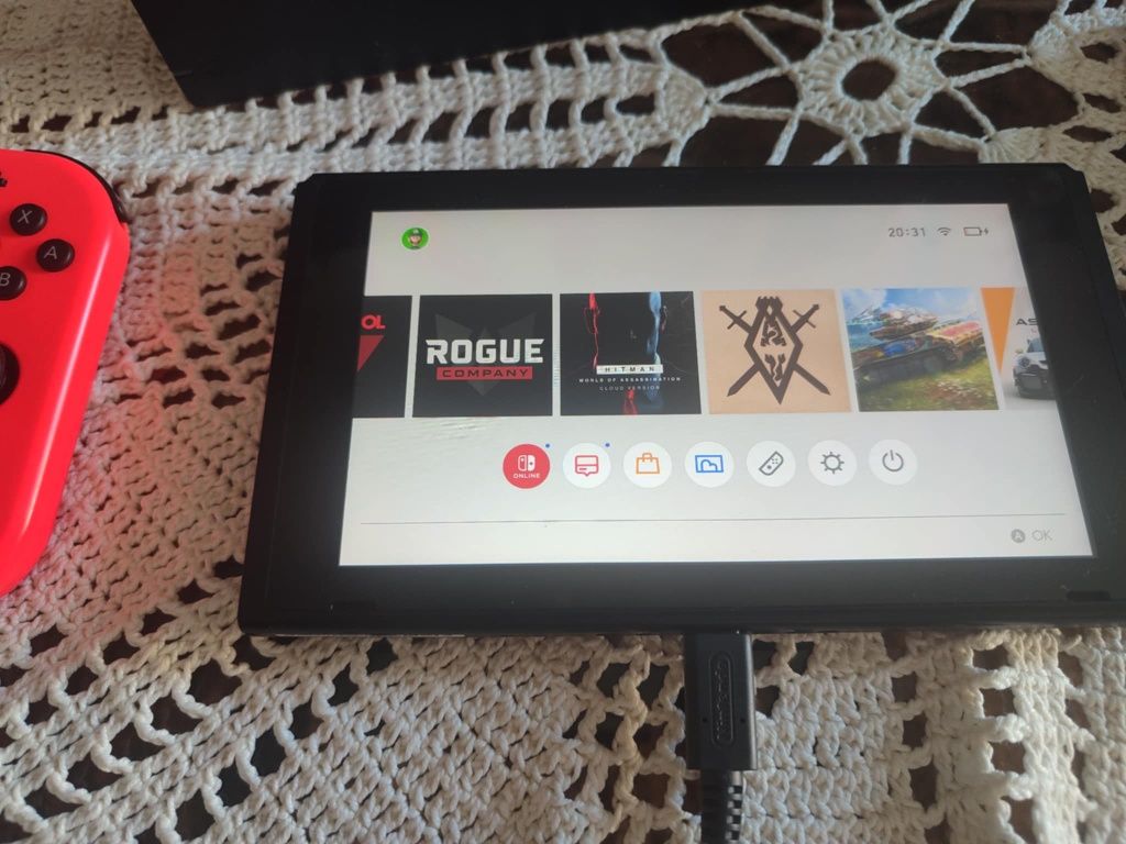 Nintendo switch azul e vermelho completo