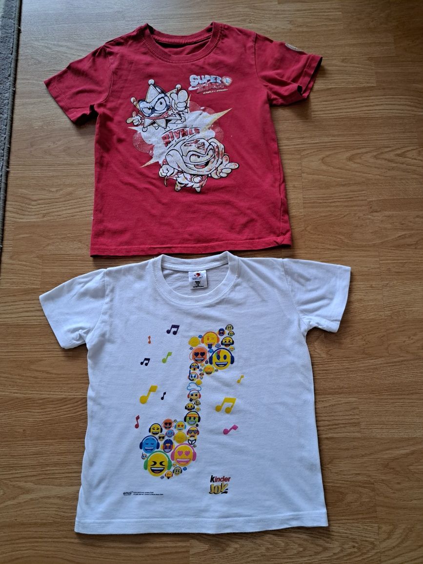 Koszulka tshirt Super Zings + tshirt Kinder r.128 / 2 za 6 zł