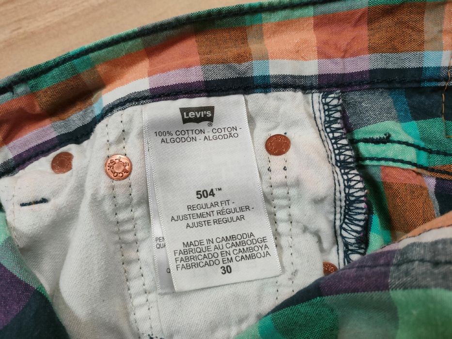 LEVI'S 504 Spodenki w Kratkę Męskie r. 30