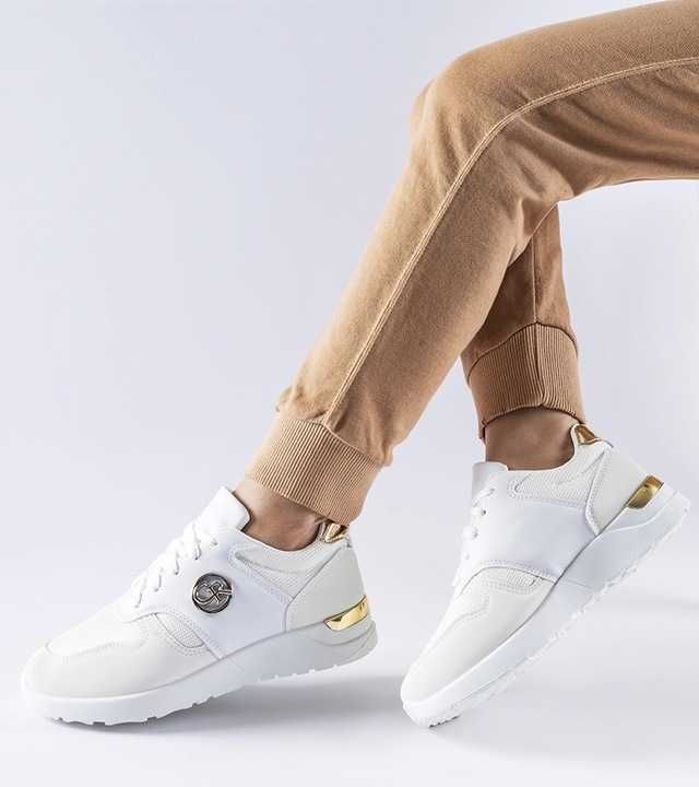 Białe sportowe sneakersy 36