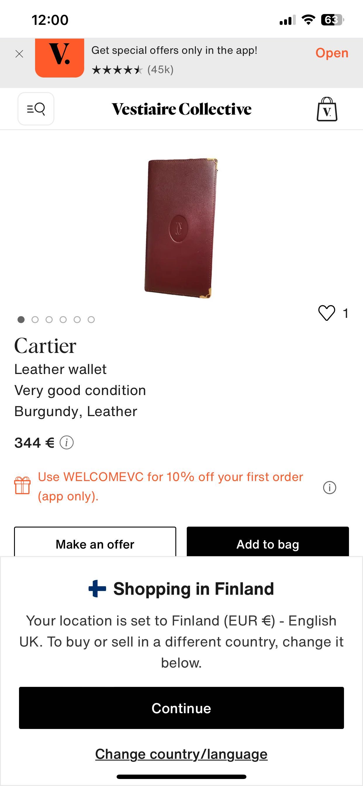 Carteira Pele Genuína Cartier Original 18,5 cm