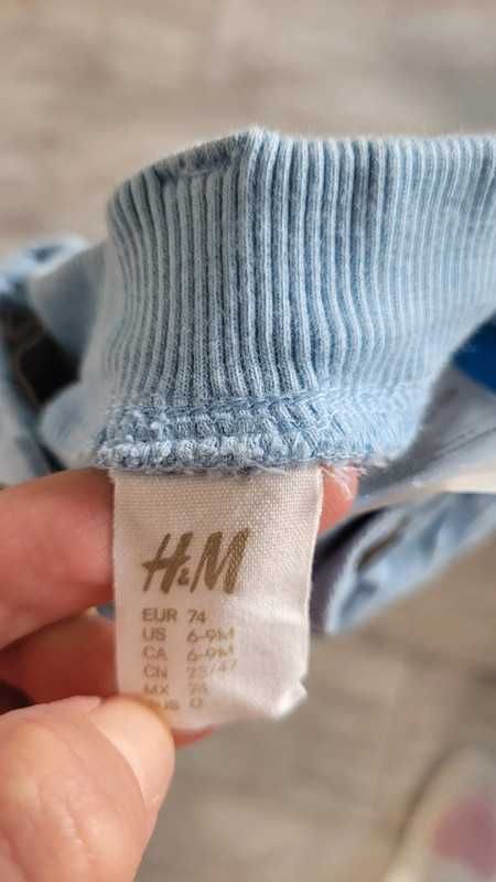 H&M jasnoniebieskie spodnie markowe 74cm
