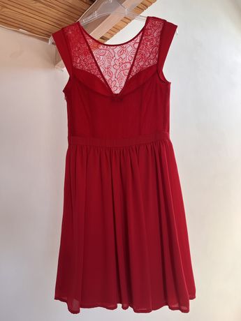 Красное шифоновое платье oasis