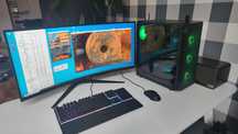 Mocny zestaw Komputerowy do Gier Monitor 34" mysz klawiatura windows