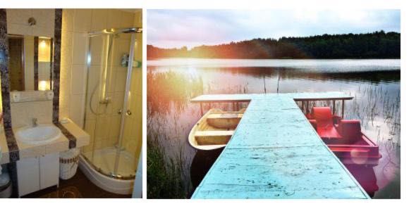 Domek nad jeziorem na Kaszubach w Kamieniu z balią jacuzzi od września