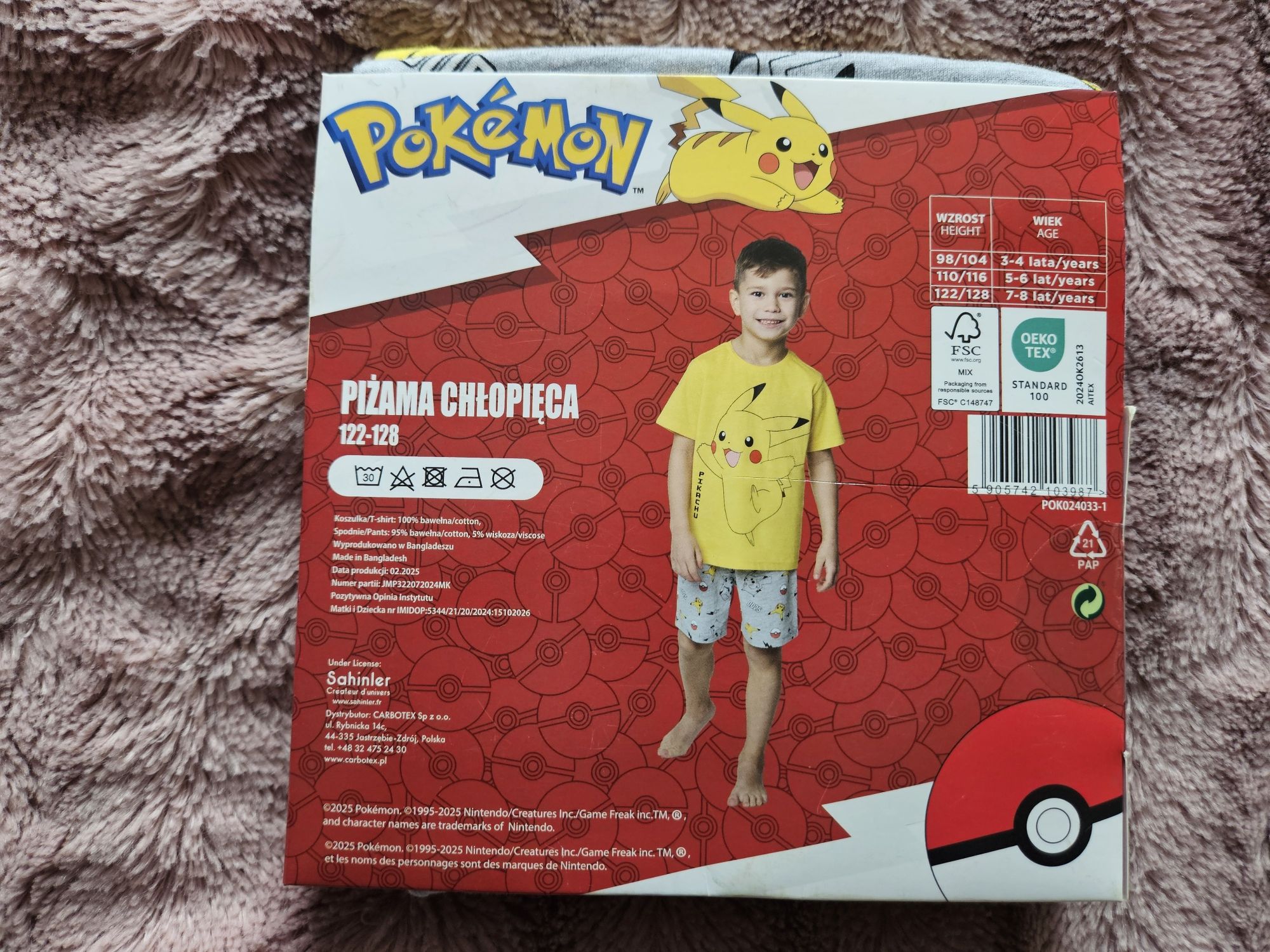 Piżama piżamka chłopięca Pokemon r. 122-128