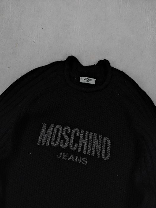 Moschino czarny sweter wełna L