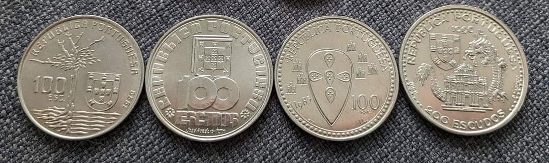 Lote 4 moedas escudos soberbas
