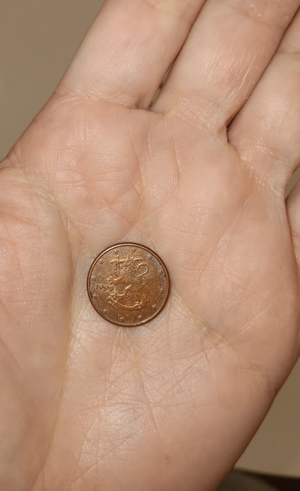 Moeda Rara de 1 cêntimo, de 1999 da Finlândia