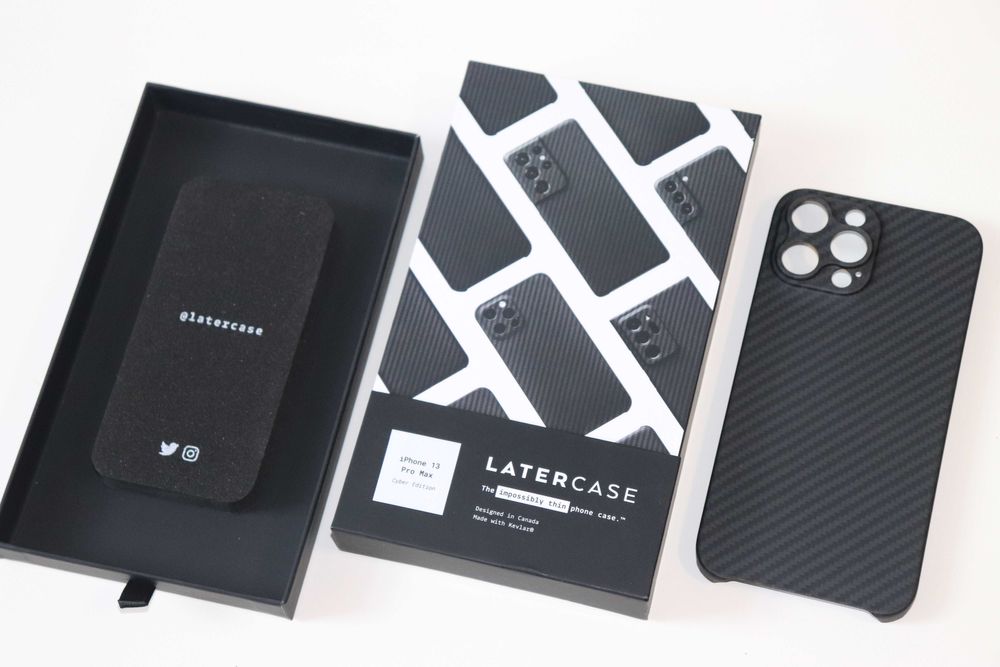 Latercase iPhone 13 Pro Max Case - чохол кевлар (карбон, carbon) 11 г