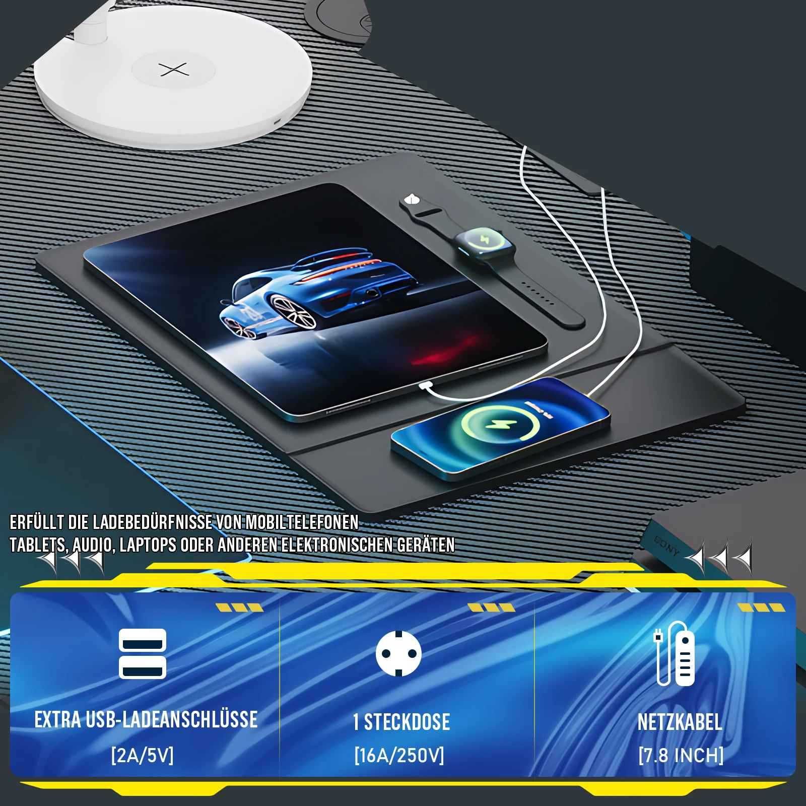 mesa Gamer e de escritorio  com 120x60 cm fibra de carbono