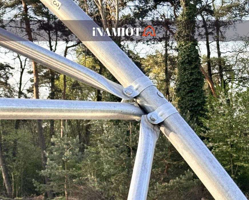 Zadaszenie kontenerowe 10x6 na blokach bet. PVC 900g, boks na kruszywa