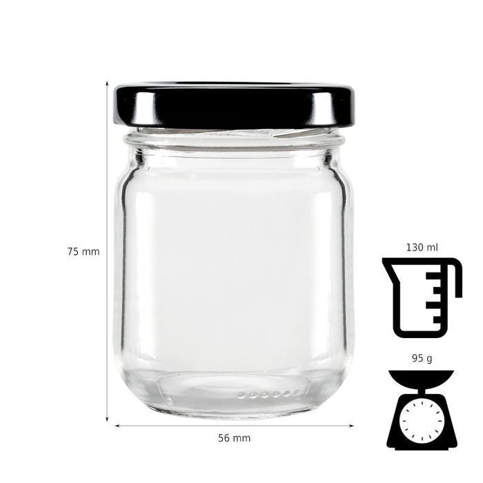 24x pojemniki słoiczki na przyprawy 130 ml + 75x etykiety, nabierak