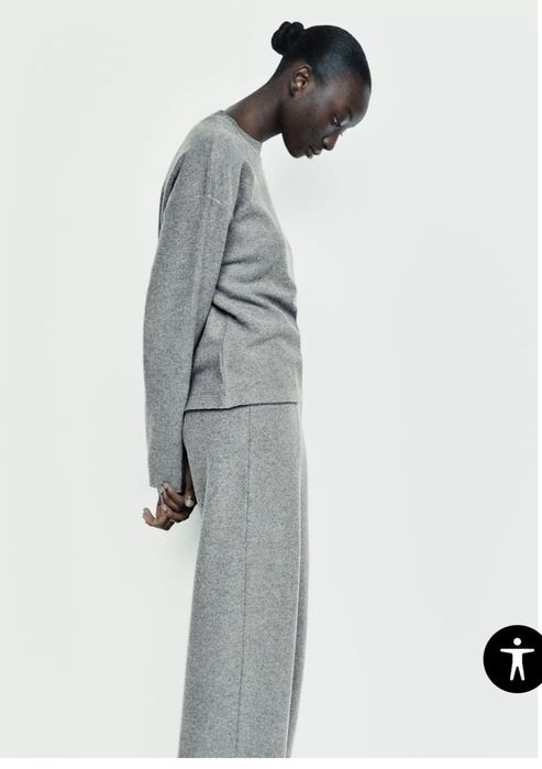 Комплект штани светр сірий soft zara s